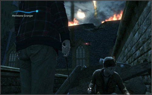 The target door will take Hermione some more time and that means she will need help - Walkthrough - The Battle of Hogwarts - Harry Potter and the Deathly Hallows Part 2 - Game Guide and Walkthrough