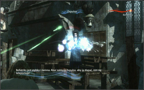 The enemy's main advantage is definitely her speed, she won't stay in one place even for a couple second - Walkthrough - Not My Daughter - Harry Potter and the Deathly Hallows Part 2 - Game Guide and Walkthrough