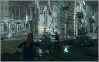 By the courtyard entrance, on the right side - Collectibles - Not My Daughter - Harry Potter and the Deathly Hallows Part 2 - Game Guide and Walkthrough