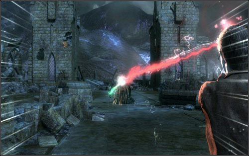 Once Voldemort's health is depleted, the decisive part of the battle will begin, during which you will have to duel the Dark Lord - Walkthrough - Voldemort's Last Stand - Harry Potter and the Deathly Hallows Part 2 - Game Guide and Walkthrough