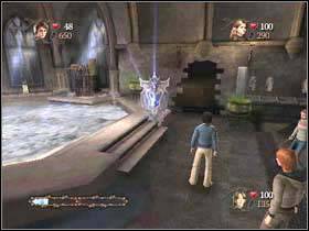 Turn to the left and run to the bathroom - Harry Potter and the Goblet of Fire: Prefects bathroom part 2 - Harry Potter and the Goblet of Fire: Walkthrough - Harry Potter and the Goblet of Fire Game Guide & Walkthrough