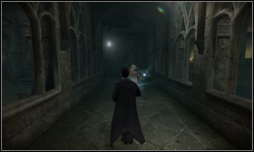 On your way, you will bump into some fireworks boxes [1]; use the newly learned Incendio spell on them - Slughorn's party - Walkthrough - Harry Potter and the Half-Blood Prince - Game Guide and Walkthrough