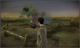 After a short cutscene, you will have to throw dirty pots into the water - Introduction - Walkthrough - Harry Potter and the Half-Blood Prince - Game Guide and Walkthrough