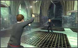 After a few cut-scenes, you'll learn a new spell - Protego - The Hogwarts - beginning - Walkthrough - Harry Potter and the Order of the Phoenix - Game Guide and Walkthrough