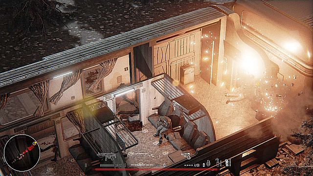 Use the common gas tanks and fire extinguishers to cause explosions. - Mission 3 - Train | Walkthrough - Walkthrough - Hatred Game Guide & Walkthrough