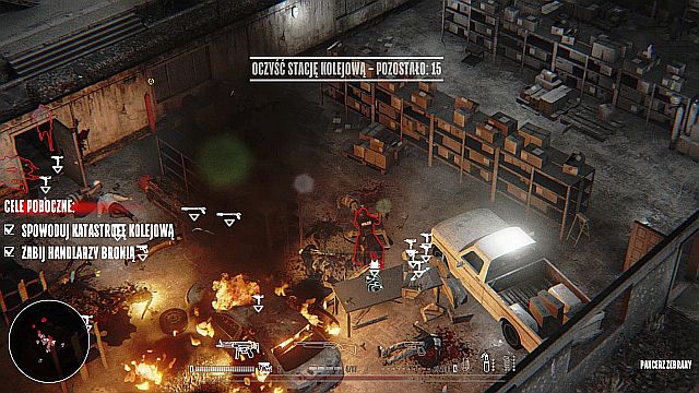 Inside the weapon dealers den you will find two new weapons: an Uzi and a flamethrower. - Mission 4 - Train Station | Walkthrough - Walkthrough - Hatred Game Guide & Walkthrough