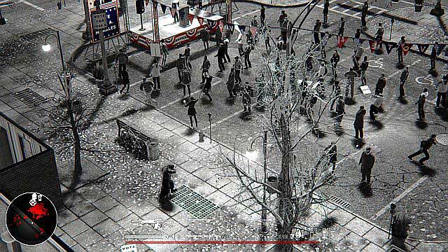 You can exterminate the guests on the election rally, but the politician is your primary target. - Mission 5 - Downtown | Walkthrough - Walkthrough - Hatred Game Guide & Walkthrough