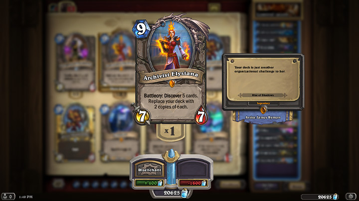 Archivist Elysiana is a neutral Legendary minion added with Rise of Shadows expansion - Warrior after nerf | Recommended deck of cards - Saviors of Uldum - Saviors of Uldum - Hearthstone: Heroes of Warcraft Game Guide