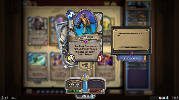 Psychopomp is a unique card in the Priests deck, which calls upon a random friendly supporter who died in this game and additionally gives him a Rebirth - Priest after nerf | Recommended deck of cards - Saviors of Uldum - Saviors of Uldum - Hearthstone: Heroes of Warcraft Game Guide