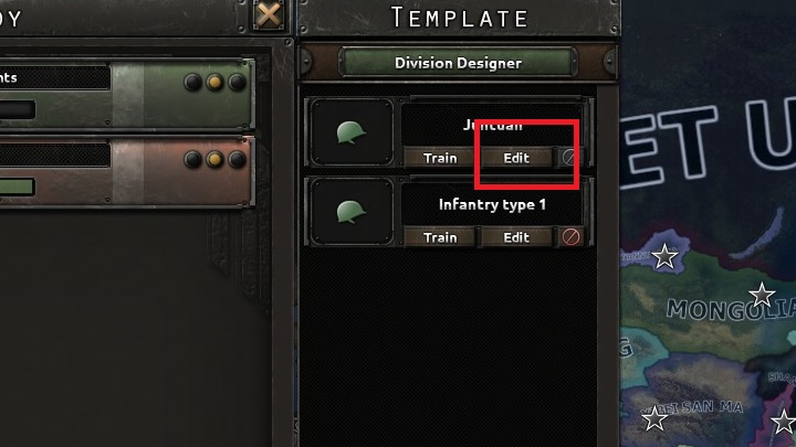 You can access templates by accessing the recruitment panel and deployment, which you can access by pressing the U hotkey - 10 simple steps for beginners - Basics - Hearts of Iron IV Game Guide