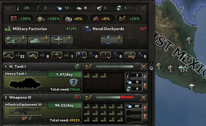 Take a look at the production panel - Production - Armaments - Hearts of Iron IV Game Guide