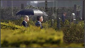 This is a very short scene, during which a cutscene launches in which Charles Kramers arrives at the cemetery (youve met him before in a golf club) in order to lay flowers at the grave - Flower on the Grave | Heavy Rain Walkthrough - Walkthrough - Heavy Rain Guide