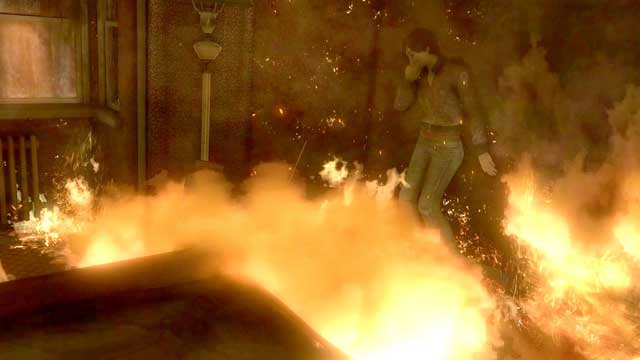 Walk around the flames. If you are set on fire your escape will take more time - Killers Place | Heavy Rain Walkthrough - Walkthrough - Heavy Rain Guide