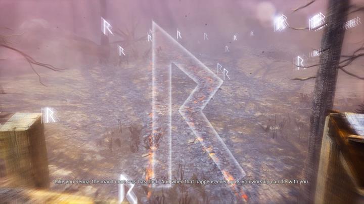The first rune will be on the ground. - Hellblade Senuas Sacrifice: Third burning gate in Surts Realm - Surts Realm - Hellblade: Senuas Sacrifice Game Guide