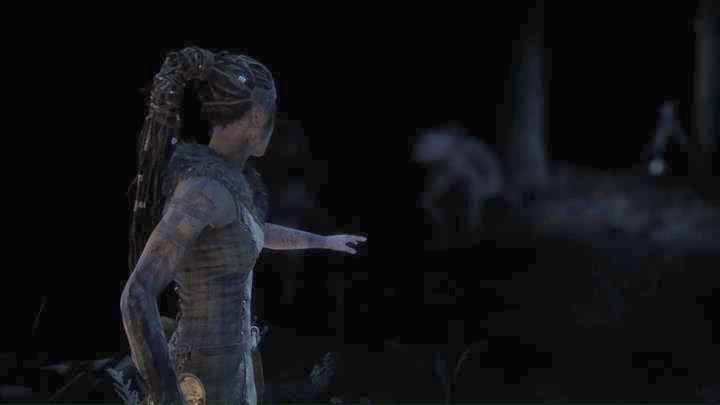 The monsters are barely visible, but you can hear them well - Hellblade Senuas Sacrifice: Fourth shard - The Story of Odin - Forging Gramr - Hellblade: Senuas Sacrifice Game Guide