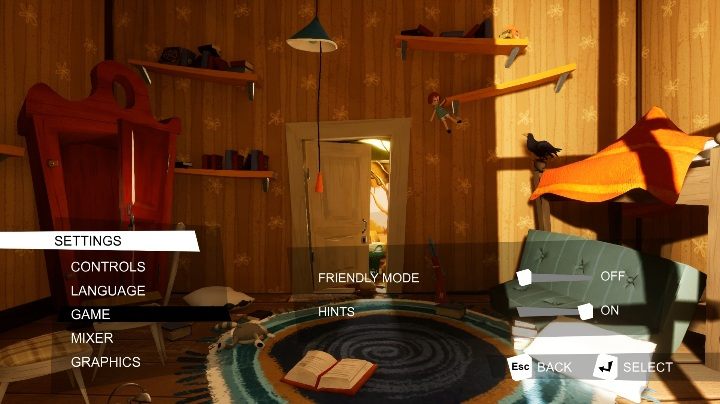 In the game options, you can turn on the friendly mode - What does the brother do and how to run away from him? - FAQ - Hello Neighbor Hide and Seek Guide