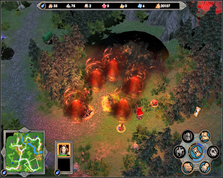 An army of demons will appear after completing all aims. Dont be afraid. It is a harmless, small unit. - Campaign 1, Mission 2 - Suspicion - Campaign 1 - Freyda's Dilema - Heroes of Might and Magic V: Hammers of Fate - Game Guide and Walkthrough