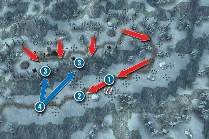 Karric has been surprised by Elven units - defeat them - Mission 9 - Antiquated Inventor - Dwarves Campaign Walkthrough - Dwarves Campaign - Hex Commander Game Guide