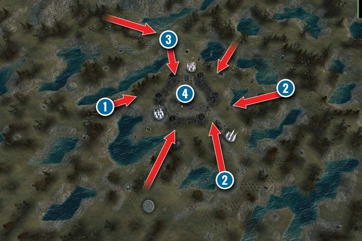 The fort may seem difficult to defend - the Goblins are coming from a few directions - Mission 28 - Vulpis Burrow - Dwarves Campaign Walkthrough - Dwarves Campaign - Hex Commander Game Guide