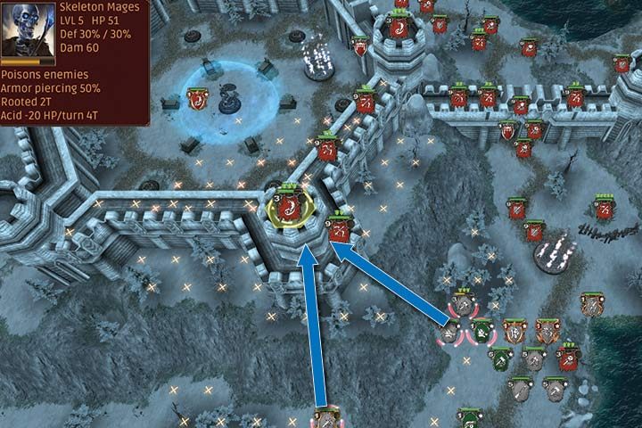 Karric is an exceptionally useful hero. His second attack is perfect for eliminating enemies in fortifications. - Mission 29 - Before the Tomb - Dwarves Campaign Walkthrough - Dwarves Campaign - Hex Commander Game Guide