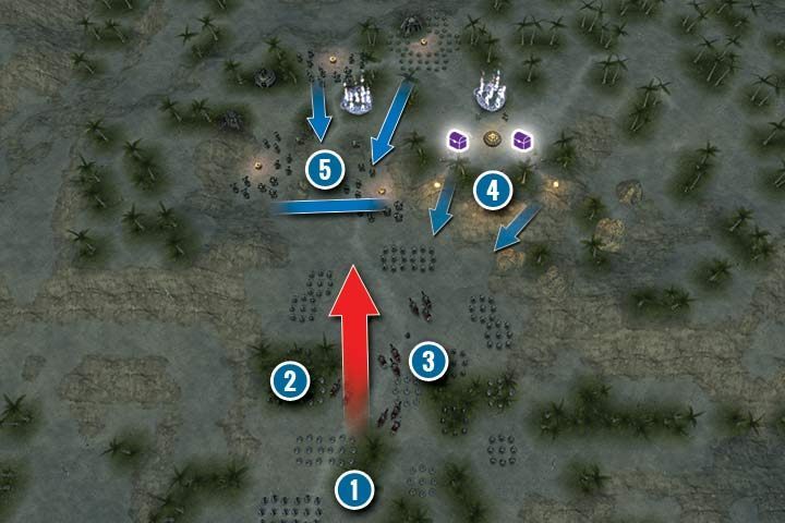 The enemy has surprised you, but your army is ready to fight - Mission 28 - Altar of Flames | Greenskins Campaign - Greenskins Campaign - Hex Commander Game Guide