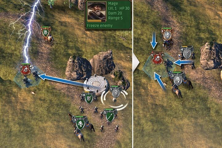 The Mage prevents the heavy infantry from - and then the rest of your troops finishes them off. - How to Attack and Defend | Beginners Guide - Beginners Guide - Hex Commander Game Guide