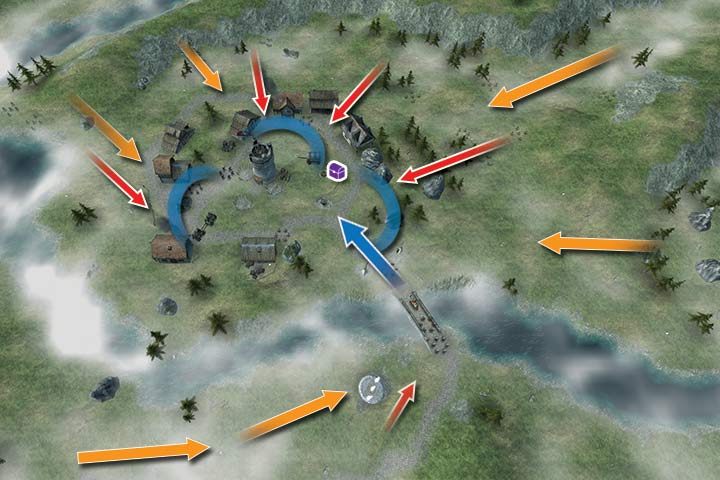 Your units are right next to the village - Mission 3 - The siege | Campaign - Human Campaign - Hex Commander Game Guide