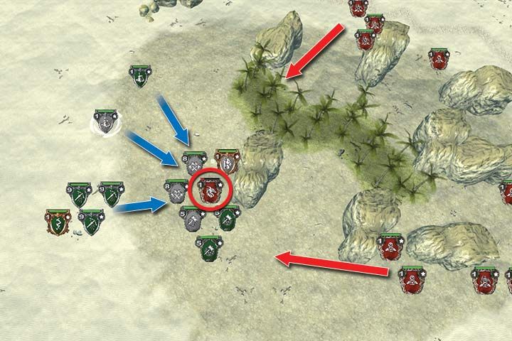 Surrounding the Dragon while the beast is away from the Golems is important. After that you have to shoot and attack the Dragon with all your army. Remember to fill up empty spots left by killed units. - Mission 30 - Dragons Lair | Campaign - Human Campaign - Hex Commander Game Guide