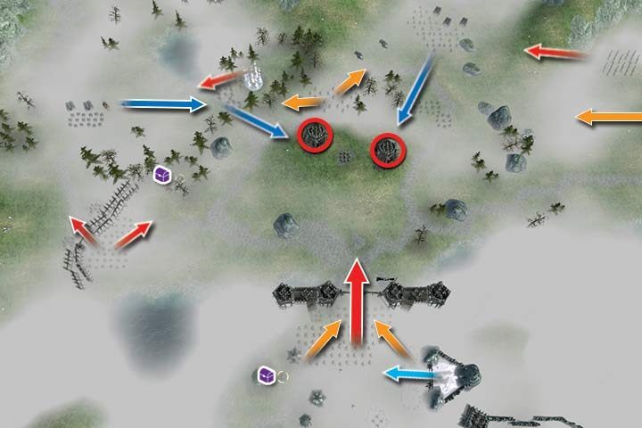 Clear the area around the teleport inside the forest and prepare for a counterattack that will come from south-west - Mission 18 - Gor Zubul | Campaign - Human Campaign - Hex Commander Game Guide