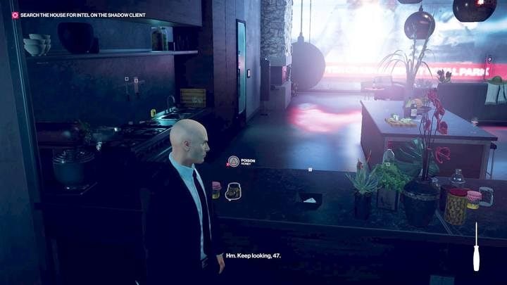 Poison honey or tea lying in the kitchen. Save the game before Alma decides what to drink tea with this time. - Hitman 2: Murdering Alma Reynard - Nightcall walkthrough - Nightcall (Hawkes Bay) - Hitman 2 Guide