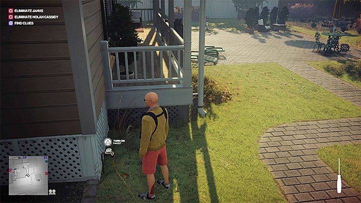 Januss bodyguards who are located in the garden may prevent you from successfully assassinating the mission target in this specific manner - Hitman 2: Assassination of Janus - Another Life walkthrough - Another Life (Whittleton Creek) - Hitman 2 Guide