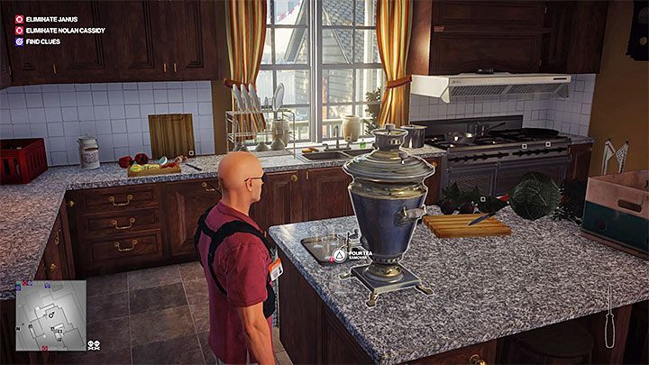 Now reach the kitchen of Januss Property and insert the poison into the sophisticated samovar shown in the picture above - Hitman 2: Assassination of Janus - Another Life walkthrough - Another Life (Whittleton Creek) - Hitman 2 Guide