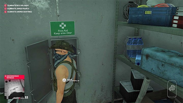 Another place with the poison is a first aid point on the construction site - Hitman 2: Lethal poison - where to find? Three-Headed Serpent walkthrough - Three-Headed Serpent (Santa Fortuna) - Hitman 2 Guide