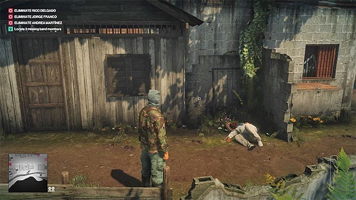 Youll find the first musician sleeping behind one of the buildings - Hitman 2: Missing musicians - where are they? Three-Headed Serpent walkthrough - Three-Headed Serpent (Santa Fortuna) - Hitman 2 Guide