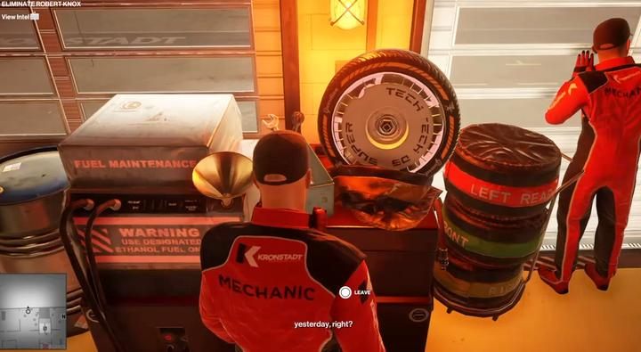 Spot of the sabotage. - Hitman 2: Assassination of Sierra Knox - The Finish Line walkthrough - The Finish Line (Miami) - Hitman 2 Guide