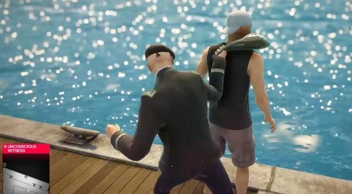 Hit someone with a fish so that the person falls into the ocean. - Hitman 2: Challenges, Feats - The Finish Line walkthrough - The Finish Line (Miami) - Hitman 2 Guide