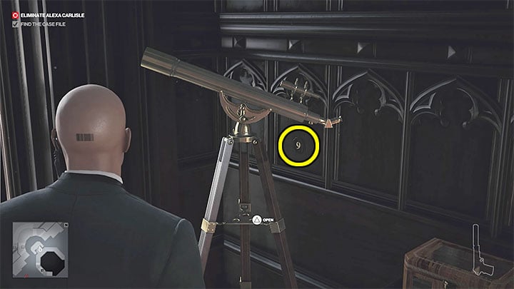 The second image shows a telescope - Hitman 3: The puzzle with the hidden safe - Dartmoor, walkthrough - Death in the Family - Dartmoor - Hitman 3 Guide