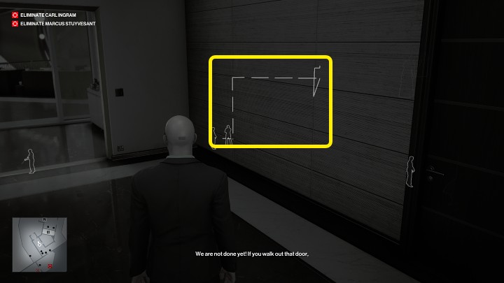 Use the Instinct to track down the line that leads near the server room, then head to the third floor of the building using e - Hitman 3: How The Mighty Fall - Dubai, Mission Stories, walkthrough - On Top of the World - Dubai - Hitman 3 Guide