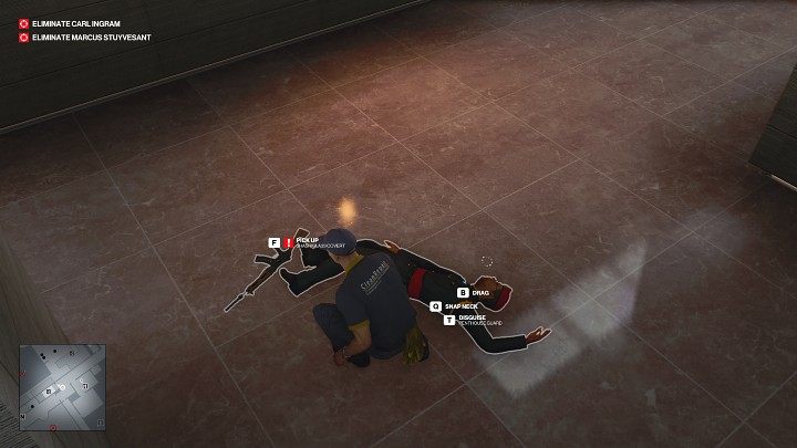 The best time to attack will be when the guard hides behind a solid wall that obscures the view of another guard standing a little further away - Hitman 3: How The Mighty Fall - Dubai, Mission Stories, walkthrough - On Top of the World - Dubai - Hitman 3 Guide