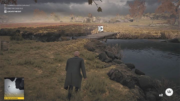 This exit is located at the east end of the map(point 9 on the map) - Hitman 3: Dartmoor map - how to leave? - Death in the Family - Dartmoor - Hitman 3 Guide