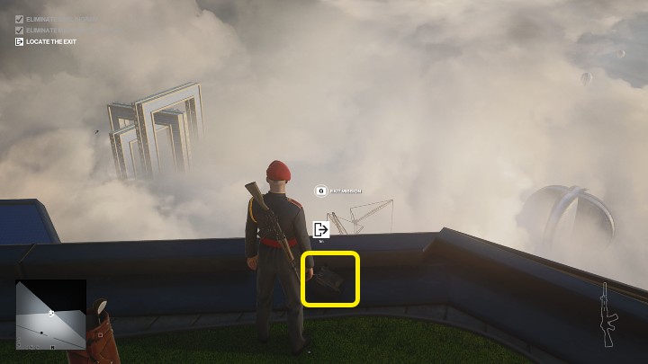 One out-of-the-box way to escape the map in Dubai is to skydive - Hitman 3: Dubai Map (Burj Al-Ghazali) - how to leave? - On Top of the World - Dubai - Hitman 3 Guide