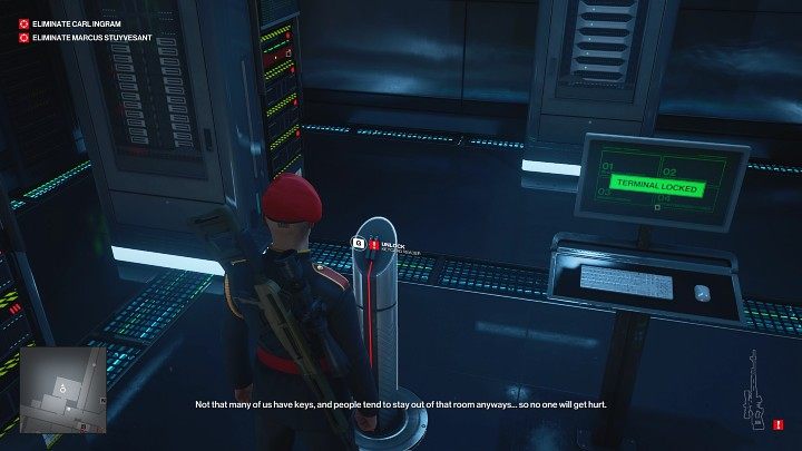 Return to the server room - Hitman 3: Carl Ingram - how to kill him? Dubai, walkthrough - On Top of the World - Dubai - Hitman 3 Guide