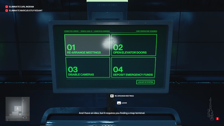Arrange a fictional meeting (1 tile) so that both objectives appear in one place - Hitman 3: Carl Ingram - how to kill him? Dubai, walkthrough - On Top of the World - Dubai - Hitman 3 Guide