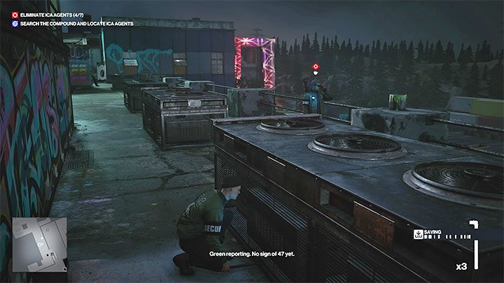 Agent Green is busy patrolling the rooftop of the Holle Club (point 32 on the map) - Hitman 3: Assassination of Agent Green (The Scout) - Berlin, walkthrough - Apex Predator - Berlin - Hitman 3 Guide