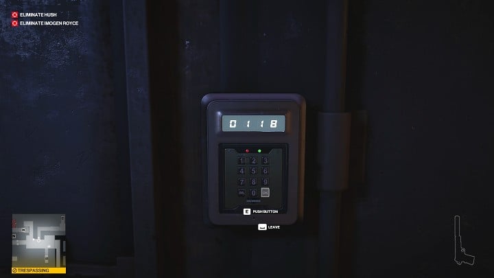 Approach the hidden passage to the ICA facility and enter the code 0118 to gain access - Hitman 3: CCTV in Chongqing (China) - where it is stored? - End Of An Era - Chongqing - Hitman 3 Guide