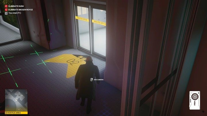 Now go back to the hallway with the camera and sneak to the door - Hitman 3: Chongqing - Best Disguises - End Of An Era - Chongqing - Hitman 3 Guide
