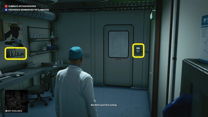 Approach the cold storage door and open it: code 1979 - Hitman 3: Eliminating Arthur Edwards Carpathian Mountains, walkthrough - Untouchable - Carpathian Mountains - Hitman 3 Guide