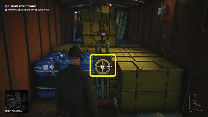 Walk to the end of the train car and pick up a valve from the ground - Hitman 3: Eliminating Arthur Edwards Carpathian Mountains, walkthrough - Untouchable - Carpathian Mountains - Hitman 3 Guide