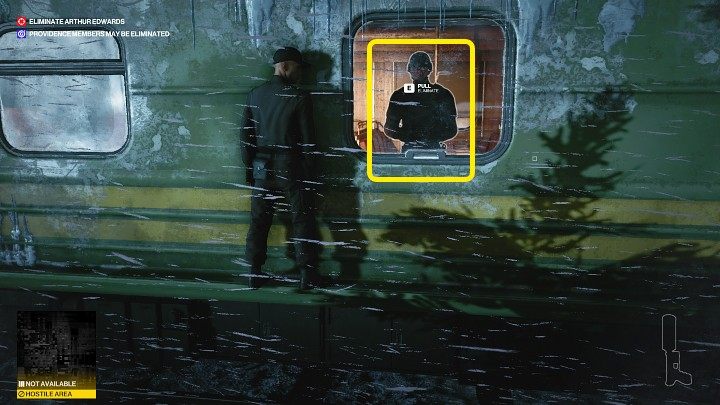 When the guard approaches the window again, grab him and throw him outside ( Snow Angel challenge) - Hitman 3: Eliminating Arthur Edwards Carpathian Mountains, walkthrough - Untouchable - Carpathian Mountains - Hitman 3 Guide