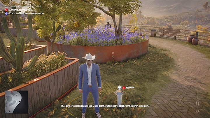 This option involves sabotaging one of the lamps and spilling some water in the area - Hitman 3: How to kill Tamara Vidal? Mendoza, walkthrough, guide - The Farewell - Mendoza - Hitman 3 Guide